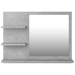 Berkfield Home Bathroom Mirror Concrete Grey 60x10.5x45 cm Engineered Wood - thumbnail 4