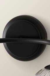 ValueLights Kempton Ribbed Glass Globe Shade 2 Arm Wall Light in Black - thumbnail 5