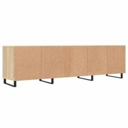 Berkfield Home TV Cabinet Sonoma Oak 150x30x44.5 cm Engineered Wood in Light Tan - thumbnail 8