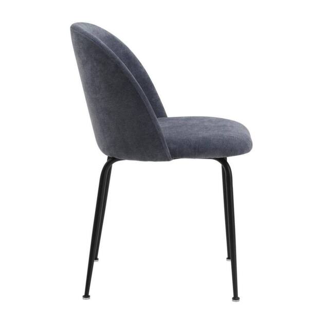 Havendro Steel Blue Set of 2 Padded Dining Chairs Sand Blasted Metal - image 1