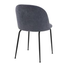 Havendro Steel Blue Set of 2 Padded Dining Chairs Sand Blasted Metal - thumbnail 3