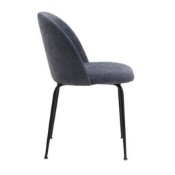 Havendro Steel Blue Set of 2 Padded Dining Chairs Sand Blasted Metal - thumbnail 1