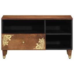 Berkfield Home Media Cabinet Honey brown Solid mango wood, Engineered wood - thumbnail 1
