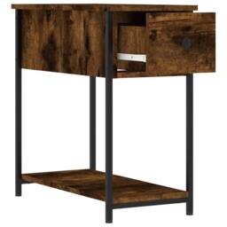 Berkfield Home Durable Bedside Cabinets 2 pcs Smoked Oak 30x60x60 cm Engineered Wood in Brown - Size: 30 x 60 x 60 cm - thumbnail 7