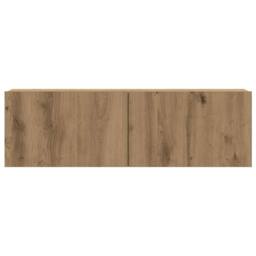 Berkfield Home Wall Mounted TV cabinets 4 pcs Artisan Oak Engineered Wood in Brown - thumbnail 7