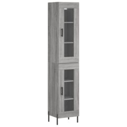 Berkfield Home Highboard Grey Sonoma 34.5x34x180 cm Engineered Wood - thumbnail 2