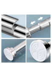 Living and Home Stainless Steel Telescopic Curtain Rod in Silver - Size: 90 cm - thumbnail 2