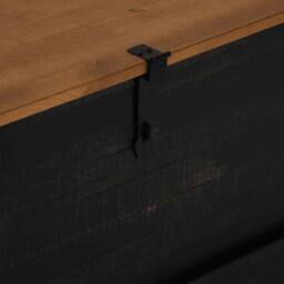 Berkfield Home Storage Chest HALDEN Black 91x91x47 cm Solid Wood Pine - Size: 91 x 91 x 47 cm - thumbnail 7