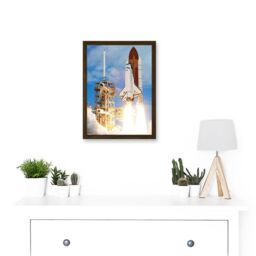 Artery8 Space Nasa Shuttle Discovery Rocket Launch USA Photo Artwork Framed Wall Art Print A4 in Brown - thumbnail 2