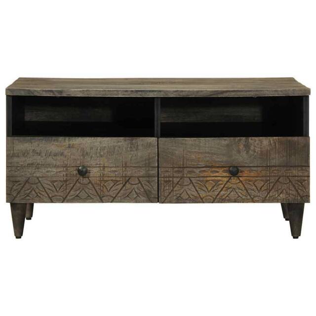 Berkfield Home Coffee Table Light Grey 80x54x40 cm Solid Wood Mango - Size: 80 x 54 x 40 cm - image 1