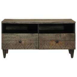 Berkfield Home Coffee Table Light Grey 80x54x40 cm Solid Wood Mango - Size: 80 x 54 x 40 cm - thumbnail 1