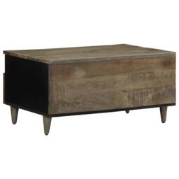 Berkfield Home Coffee Table Light Grey 80x54x40 cm Solid Wood Mango - Size: 80 x 54 x 40 cm - thumbnail 5