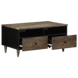Berkfield Home Coffee Table Light Grey 80x54x40 cm Solid Wood Mango - Size: 80 x 54 x 40 cm - thumbnail 3