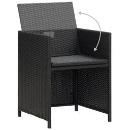 Berkfield Home Elegant 9 Piece Outdoor Dining Set with Cushions Poly Rattan Black - thumbnail 8