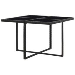 Berkfield Home Elegant 9 Piece Outdoor Dining Set with Cushions Poly Rattan Black - thumbnail 6