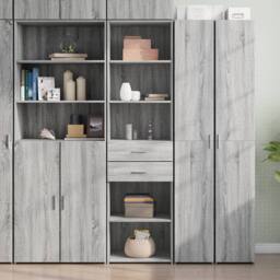 Berkfield Home Highboard Grey Sonoma 50x42.5x185 cm Engineered Wood - thumbnail 2