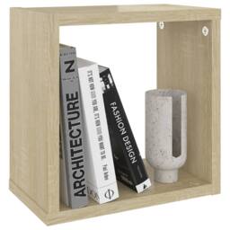 Berkfield Home Wall Cube Shelves 4 pcs Sonoma Oak 26x15x26 cm in Brown - Size: 26 x 15 x 26 cm - thumbnail 4