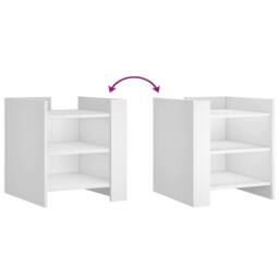 Berkfield Home Decorative Bedside Cabinet White 45x50x50 cm Engineered Wood - Size: 45 x 50 x 50 cm - thumbnail 7