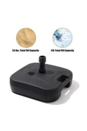 Living and Home Windproof Portable Parasol Base - 20KG 38mm Heavy Duty Fillable Weight for Cantilever/Banana Umbrellas in Black - thumbnail 8