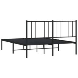 Berkfield Home Metal Bed Frame with Headboard Black 150x200 cm King Size - thumbnail 8