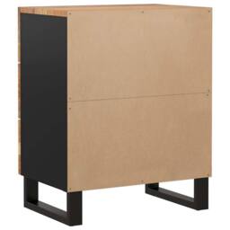 Berkfield Home Beautiful Bedside Cabinet 50x33x62 cm Solid Wood Acacia&Engineere in Brown - Size: 50 x 33 x 62 cm - thumbnail 5