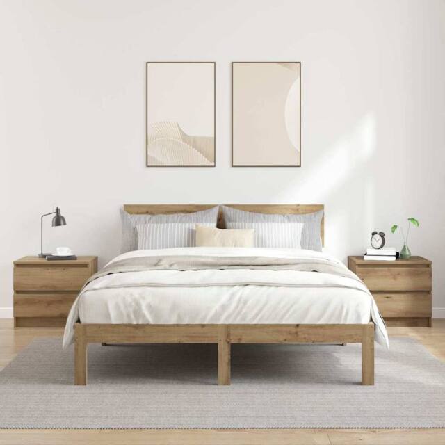 Berkfield Home Timeless Bedside Cabinets 2 pcs Artisan Oak 50x40x43.5 cm Enginee in Brown - image 1