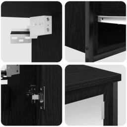 Berkfield Home 5 Piece Bathroom Furniture Set Black Oak Engineered Wood - thumbnail 9