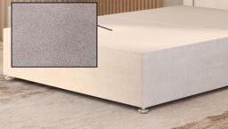 "Somnior Alexas Divan Bed Base with 54"" Floor Standing Headboard Plush Velvet in Ivory - Size: Small Single" - thumbnail 4