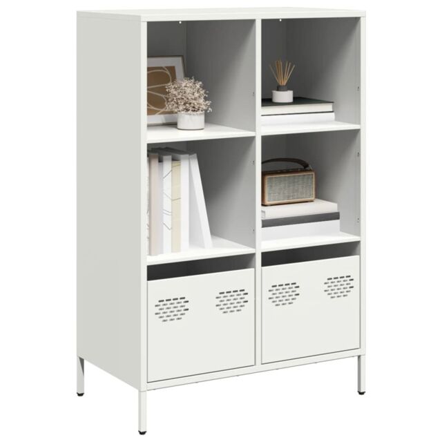 Berkfield Home Highboard¬†White 68x39x103.5 cm Steel in White - image 1