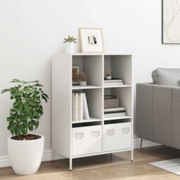Berkfield Home Highboard¬†White 68x39x103.5 cm Steel in White - thumbnail 3