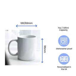 Uniqueful Women's Personalised Mrs & Mrs Classic Font Ceramic 11oz Mug Set in White - thumbnail 6