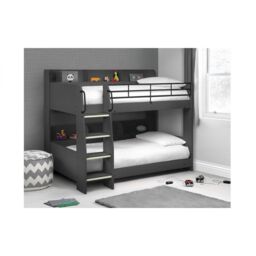 Ashfield Premium Modern Anthracite Bunk Bed in Charcoal - Size: Single - thumbnail 1