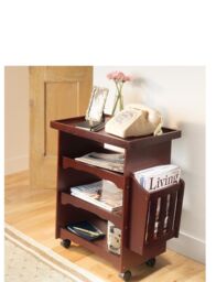 Chums Bed Side Table Armchair Reading Sofa Portable Magazine Rack in Dark Brown - thumbnail 2