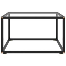 Berkfield Home Modern Coffee Table Black with Tempered Glass 60x60x35 cm - Size: 60 x 60 x 35 cm - thumbnail 3