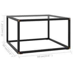 Berkfield Home Modern Coffee Table Black with Tempered Glass 60x60x35 cm - Size: 60 x 60 x 35 cm - thumbnail 5