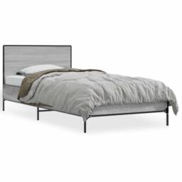 Berkfield Home Durable Bed Frame without Mattress Grey Sonoma 75x190 cm Small Single - thumbnail 3