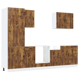 Berkfield Home Elegant 7 Piece Kitchen Cabinet Set Kalmar Smoked Oak Engineered Wood in Brown - thumbnail 3