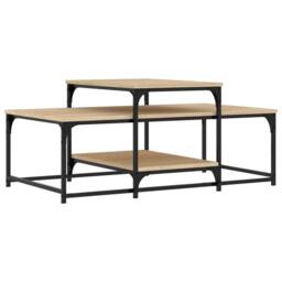 Berkfield Home Decorative Coffee Table Sonoma Oak 102x60x45 cm Engineered Wood in Light Tan - Size: 102 x 60 x 45 cm - thumbnail 6