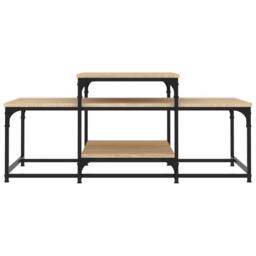 Berkfield Home Decorative Coffee Table Sonoma Oak 102x60x45 cm Engineered Wood in Light Tan - Size: 102 x 60 x 45 cm - thumbnail 4