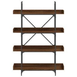 Berkfield Home Bookcase 4-Tier Brown Oak 100x33x145.5 cm Engineered Wood - thumbnail 4