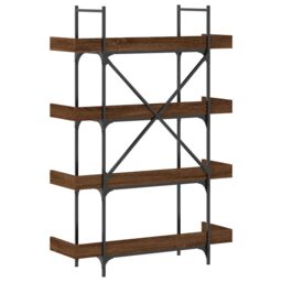Berkfield Home Bookcase 4-Tier Brown Oak 100x33x145.5 cm Engineered Wood - thumbnail 6