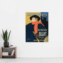 "Artery8 Ambassadeurs Aristide Bruant Vintage Wall Art Print Lautrec in Blue - Size: W24"" x H32""" - thumbnail 4