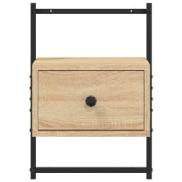 Berkfield Home Bedside Cabinets Wall-mounted 2 pcs Sonoma Oak 35x30x51 cm Engineered Wood in Brown - Size: 35 x 30 x 51 cm - thumbnail 6