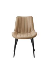 Living and Home Set of 2 Upholstered Dining Chairs in Light Brown - thumbnail 7