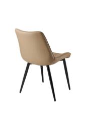 Living and Home Set of 2 Upholstered Dining Chairs in Light Brown - thumbnail 8