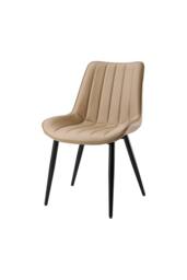 Living and Home Set of 2 Upholstered Dining Chairs in Light Brown - thumbnail 4