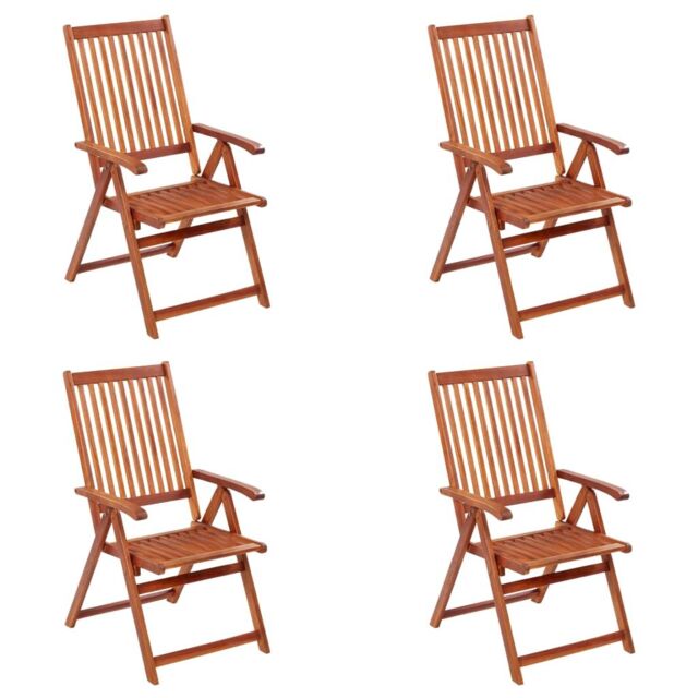 Berkfield Home Folding Garden Chairs 4 pcs Solid Acacia Wood in Brown - image 1
