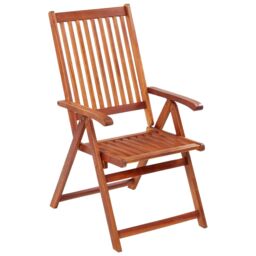Berkfield Home Folding Garden Chairs 4 pcs Solid Acacia Wood in Brown - thumbnail 2