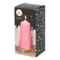KDMD Love Crystal Candle with Rough Rose Quartz in Pink - thumbnail 5