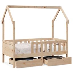 Berkfield Home Kids Bed Frame with Drawers without Mattress 80x160 cm Solid Wood in Brown - thumbnail 2